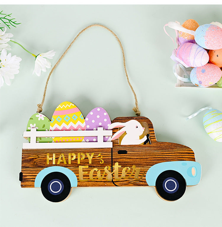 Easter Wooden Door Sign With Light