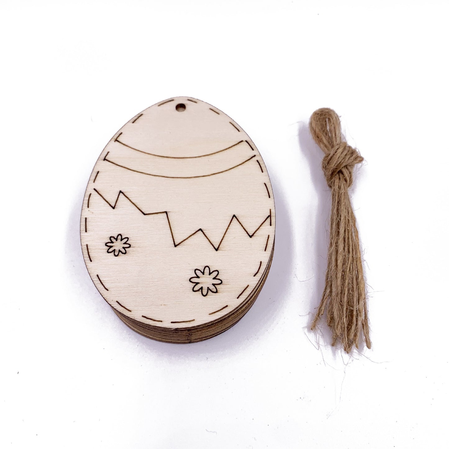 Easter Day Party Home Decoration Pendant DIY Carved Wooden Egg Pendant Wooden Crafts