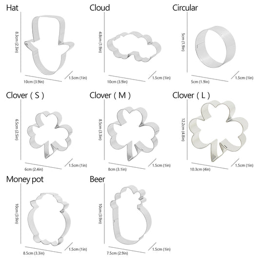 8-Piece Set Of St. Patrick's Day Cookie Cutter