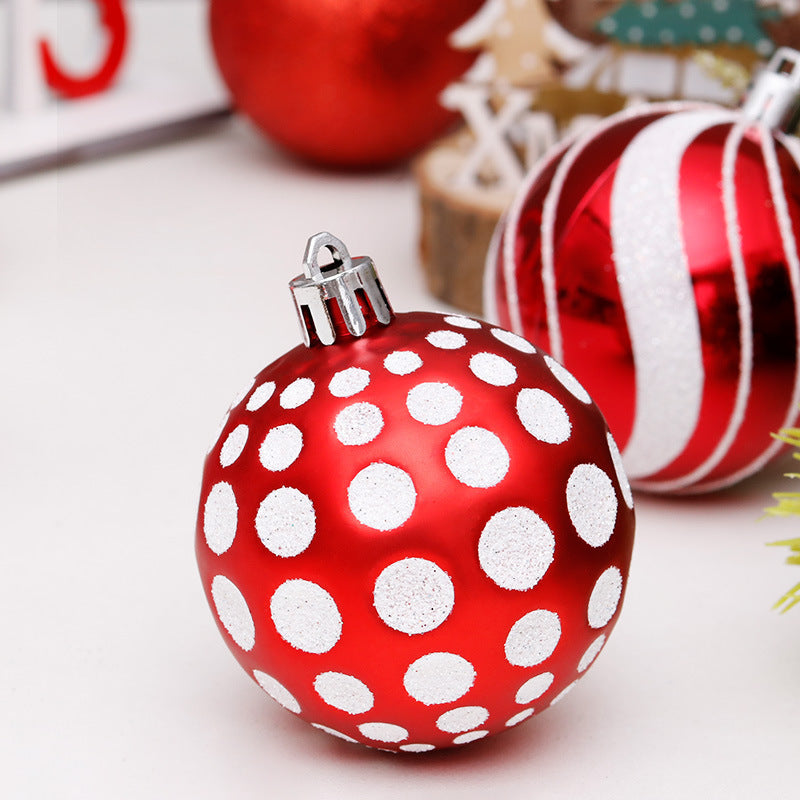 Christmas Decorations 6cm Shaped Painted Christmas Ball Set