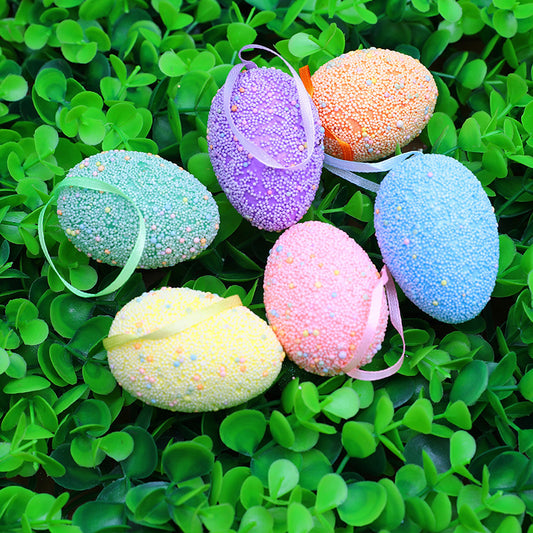 Easter Egg Hanging Ornaments Diy Holiday Scene Layout Decorations 6PCS