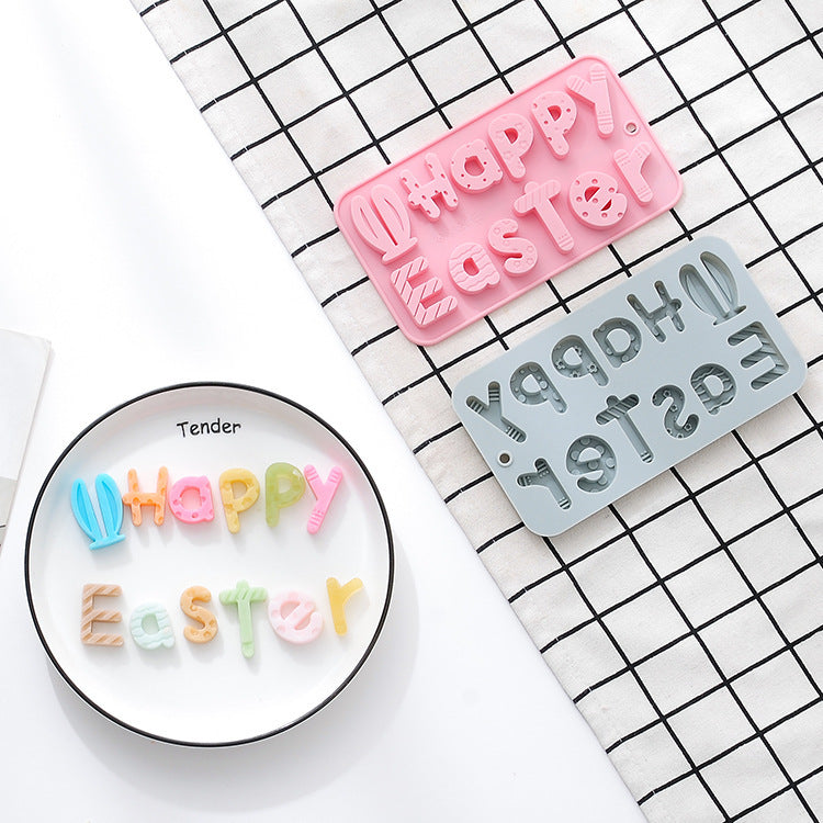 Happy Easter English Letters Silicone Mold