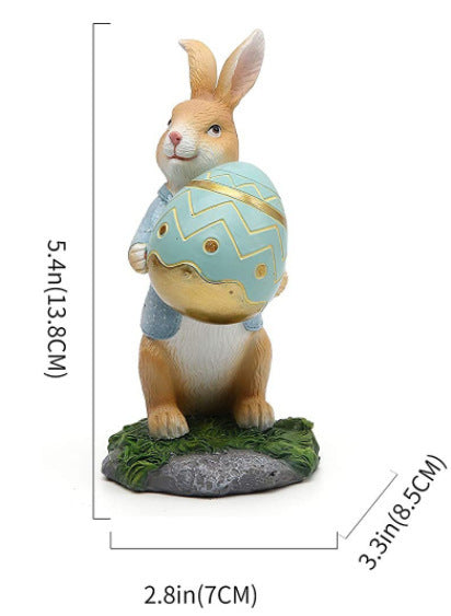 Easter Bunny Ornament Egg Craft Statue