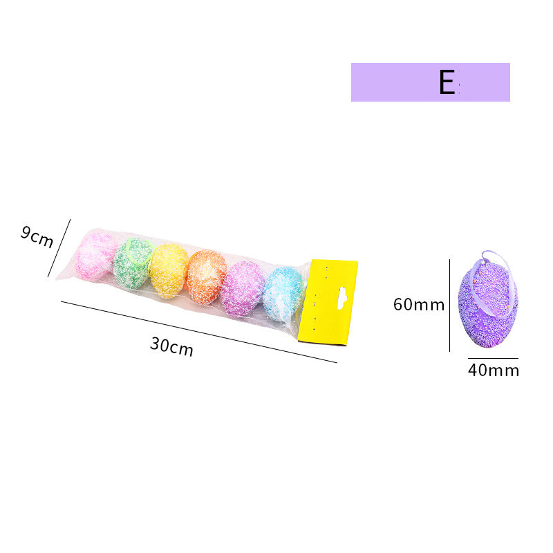 Easter Egg Hanging Ornaments Diy Holiday Scene Layout Decorations 6PCS