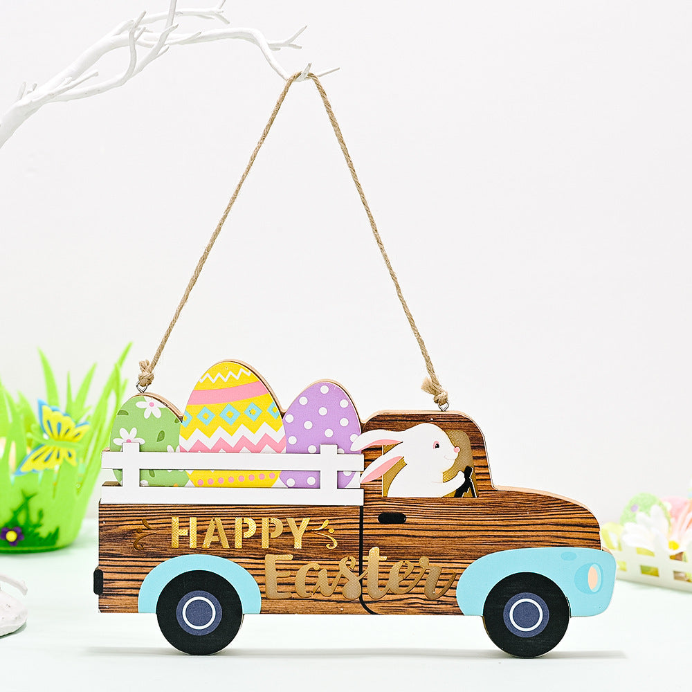 Easter Wooden Door Sign With Light