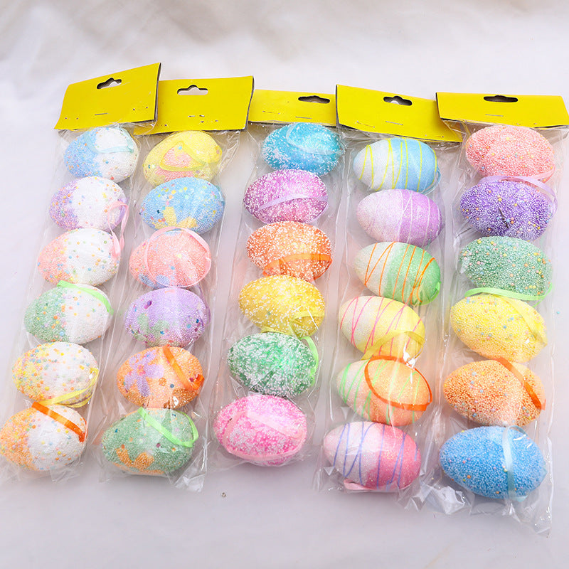 Easter Egg Hanging Ornaments Diy Holiday Scene Layout Decorations 6PCS