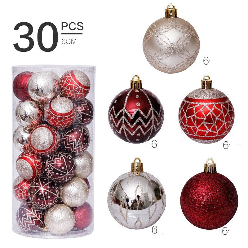 Christmas Decorations 6cm Shaped Painted Christmas Ball Set