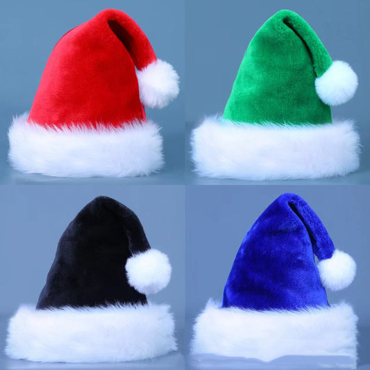 Decorations Red Plush Christmas Hat