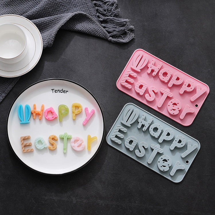 Happy Easter English Letters Silicone Mold