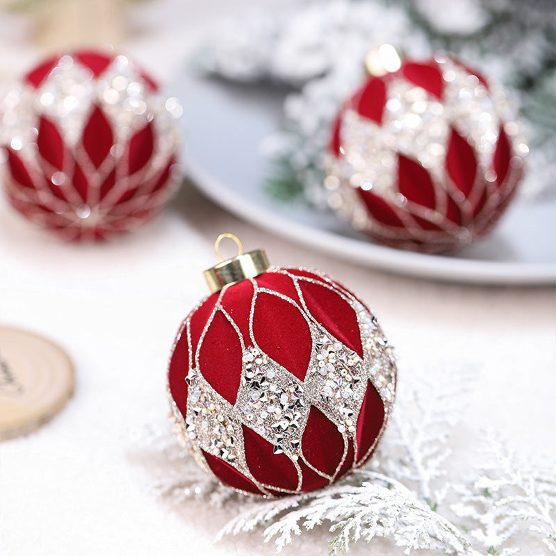 Christmas Ball Decorations Flocking Package Pendant