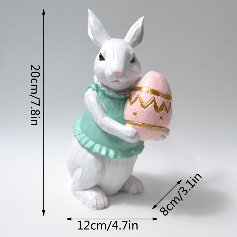 Spring Easter Bunny Decorations Domestic Ornaments Rabbit Doll Resin Crafts